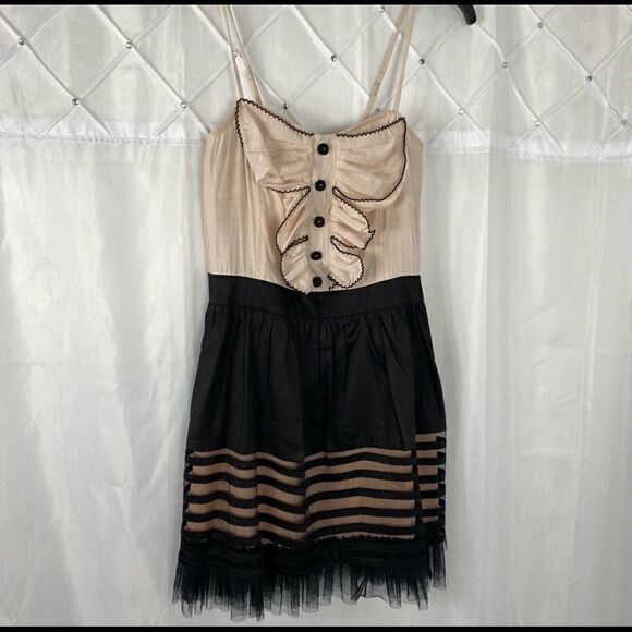 KLD Signature Blush/Black Lace Trim Dress - Picture 1 of 7